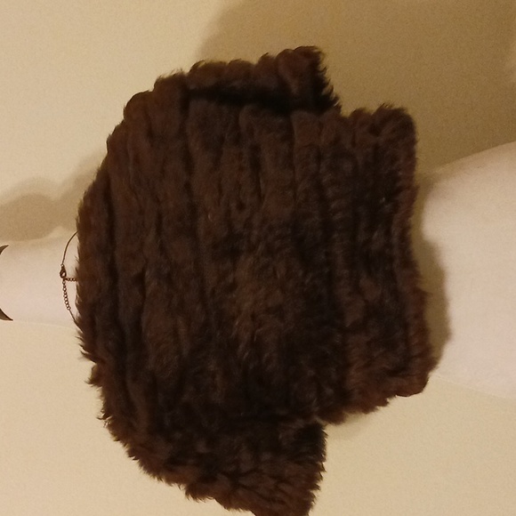 Cejon accessories brown rabbit crop jacket - Picture 2 of 2